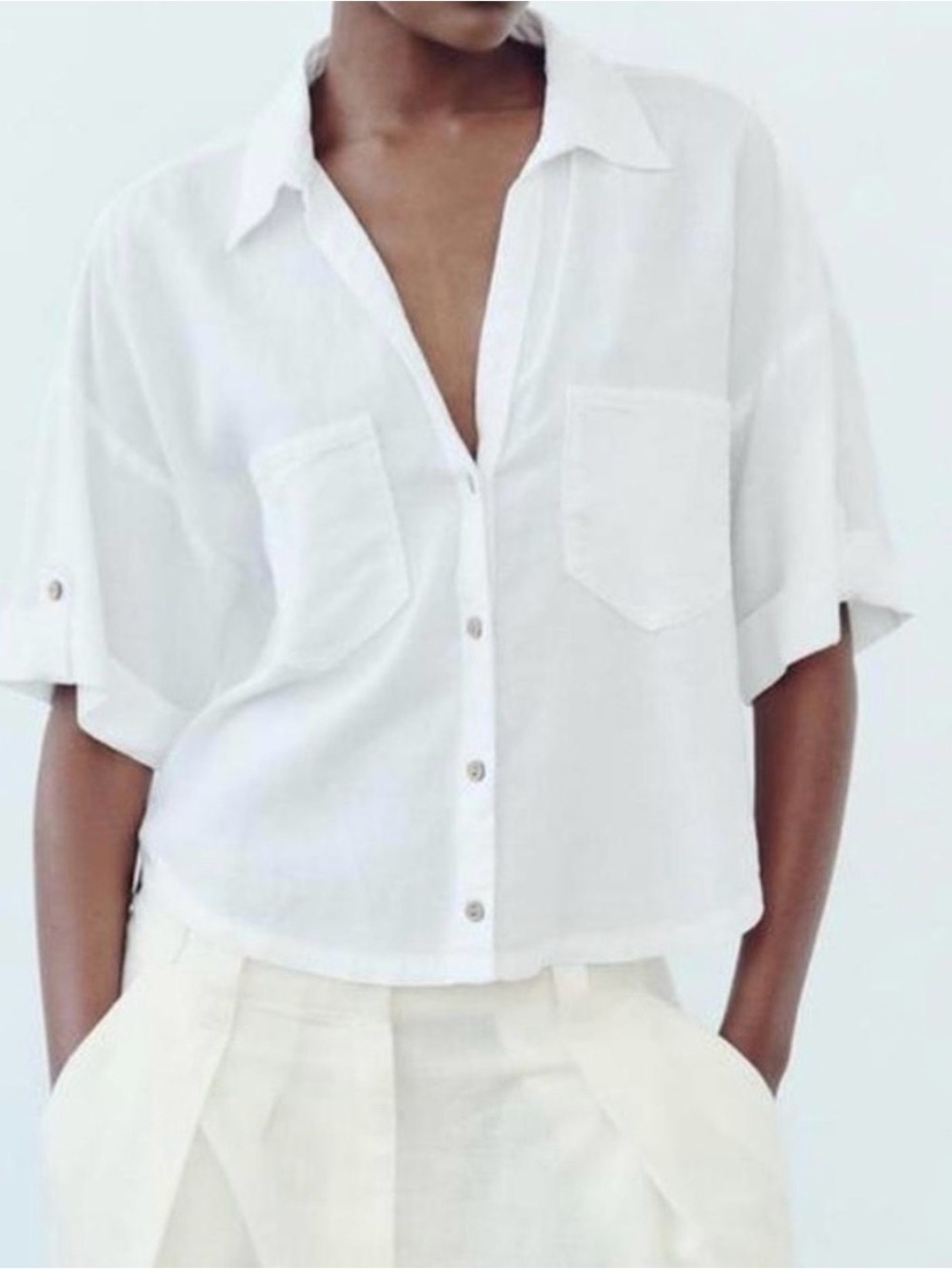 Zara Linen-Blend Button-Down Shirt